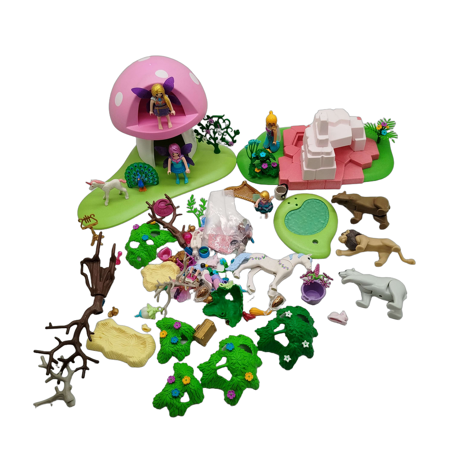 Playmobil Bundle Feen Pilzhaus Set Haus & Tiere