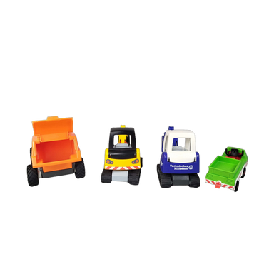 LENA Bundle Baustelle & THW Set von 4 Bagger Autos Neuwertig