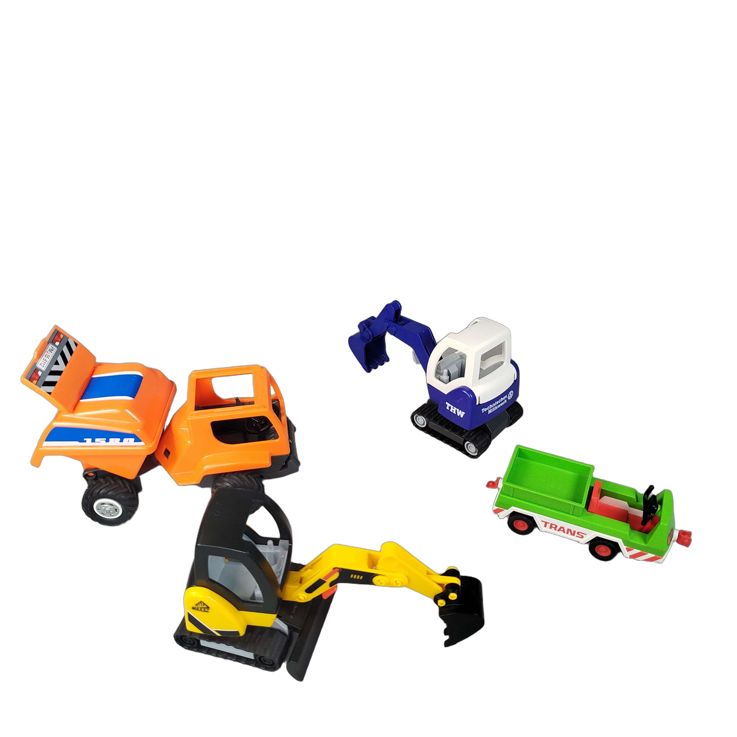 LENA Bundle Baustelle & THW Set von 4 Bagger Autos Neuwertig