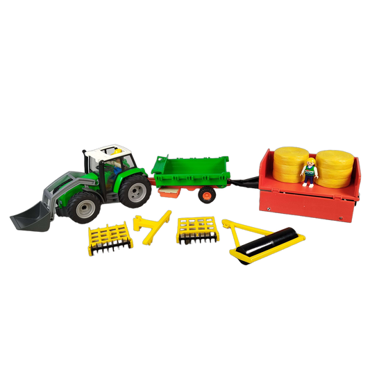 Playmobil Bundle Bauernhof Set Traktor mit Frontlader & Anhänger
