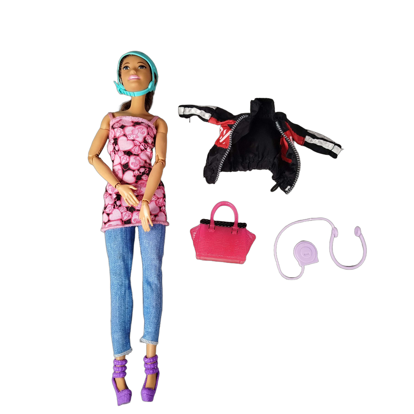 Mattel Bundle Barbie Set von 7 Modepuppe Fahrrad Roller