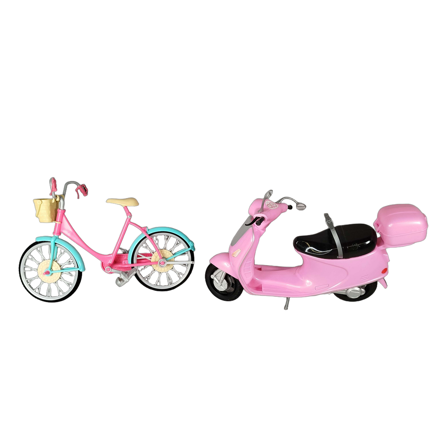 Mattel Bundle Barbie Set von 7 Modepuppe Fahrrad Roller