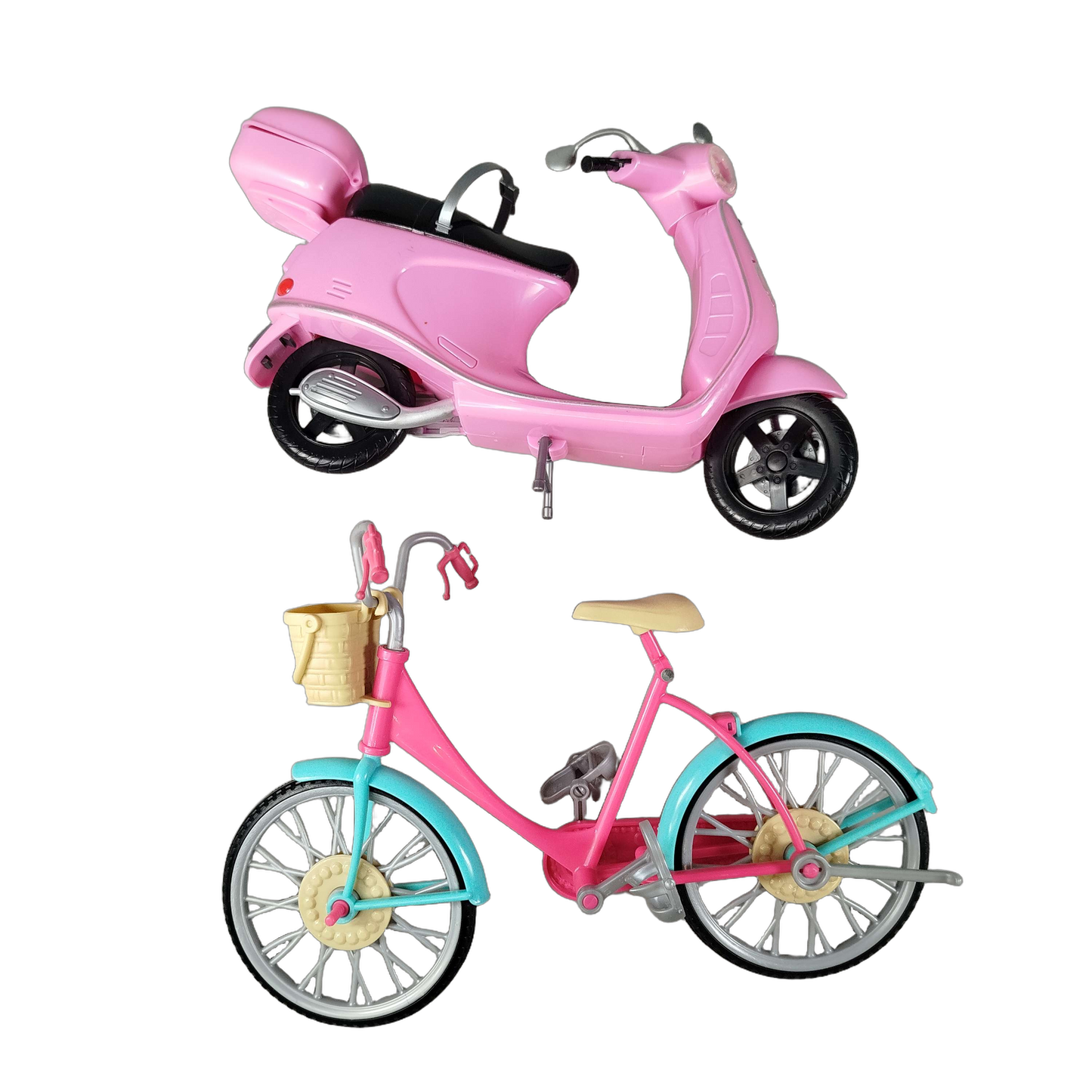 Mattel Bundle Barbie Set von 7 Modepuppe Fahrrad Roller