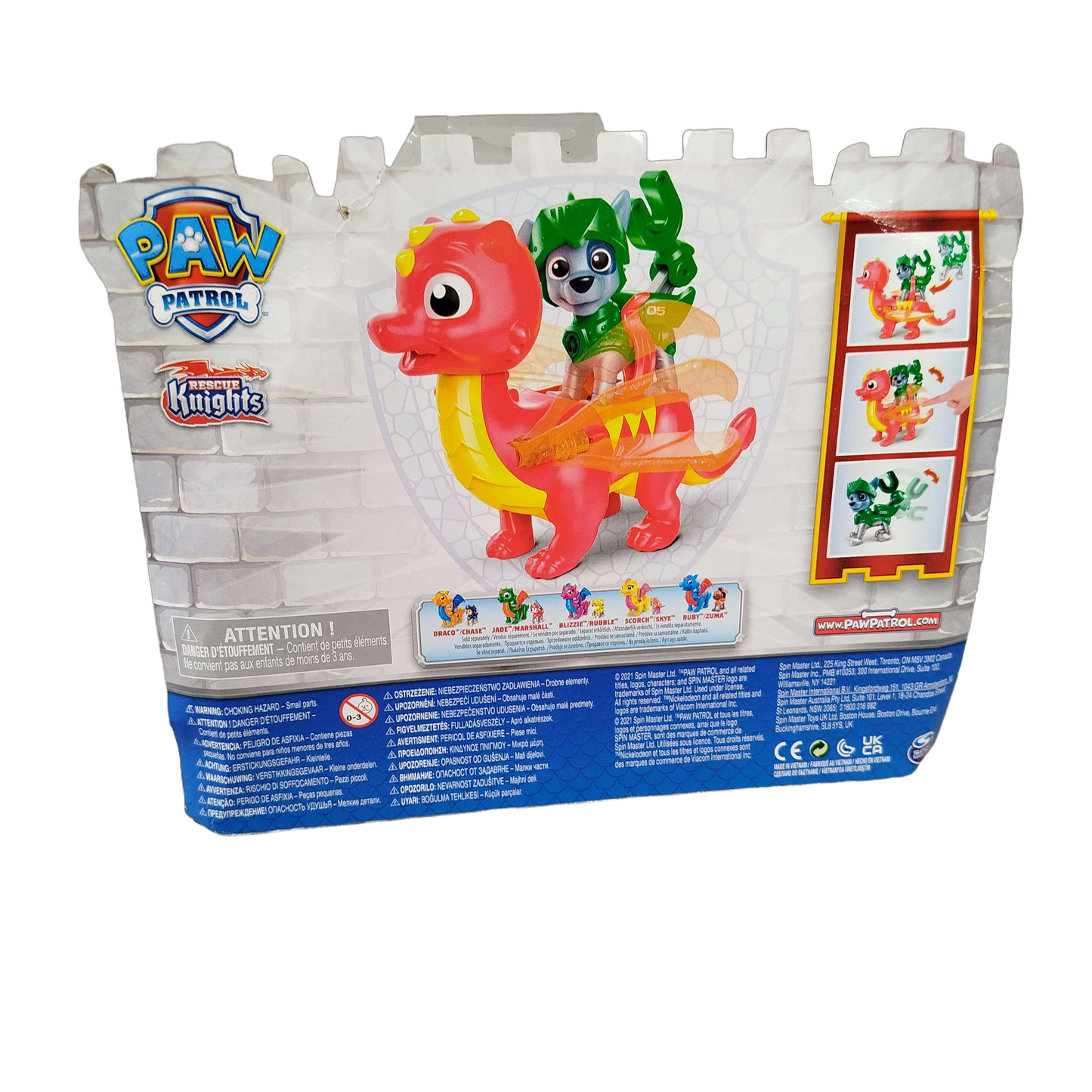 Spin Master Rescue Knights Rocky & Dragon Flame Actionfigur, neuwertig