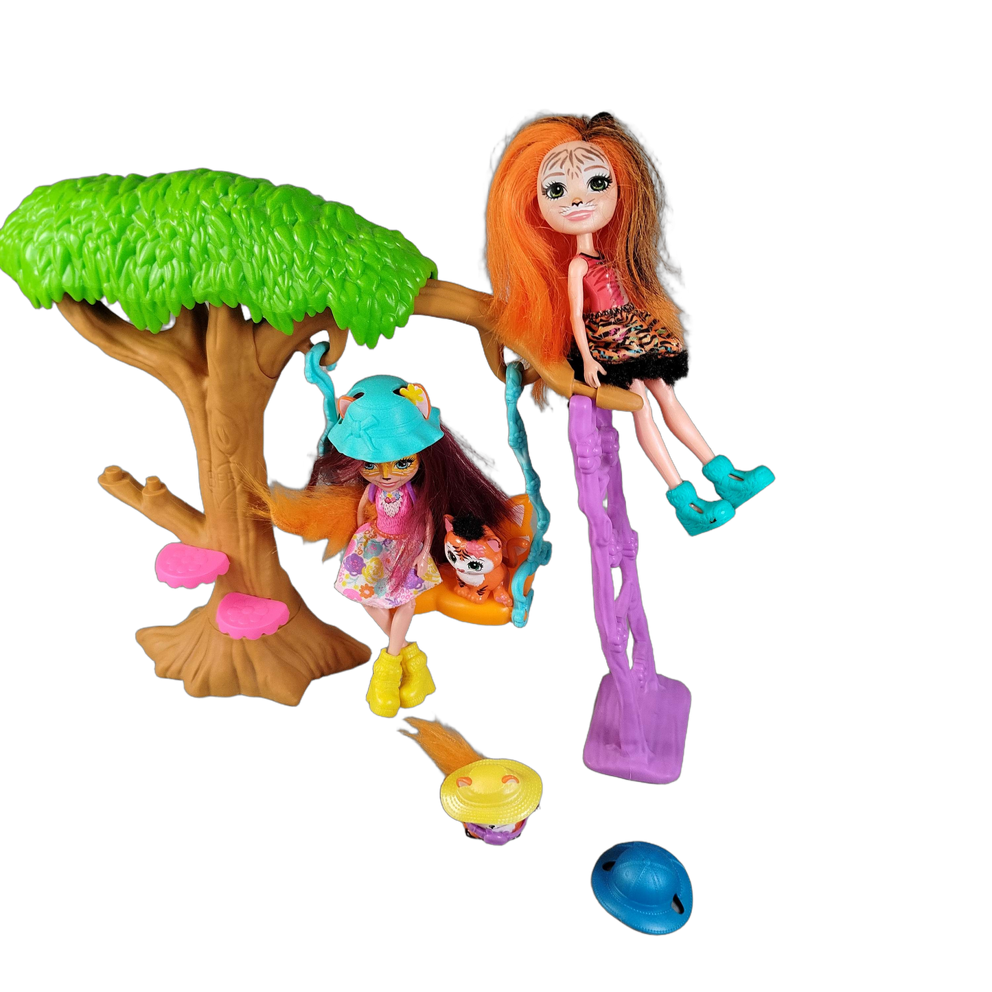 Mattel Bundle Enchantimals Set von 4 Figuren Baumhaus & 2 Puppen