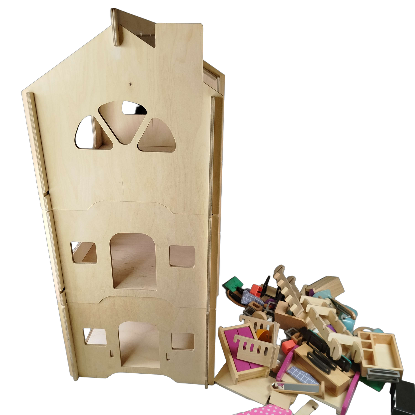 Bundle Puppenhaus Holz 11742 großes Set Möbel & Einrichtung