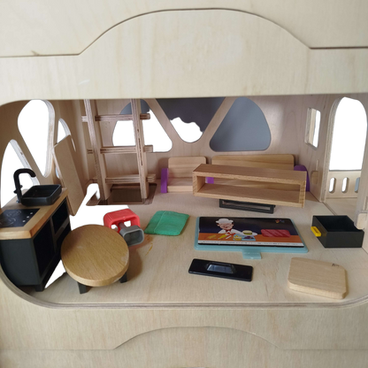 Bundle Puppenhaus Holz 11742 großes Set Möbel & Einrichtung