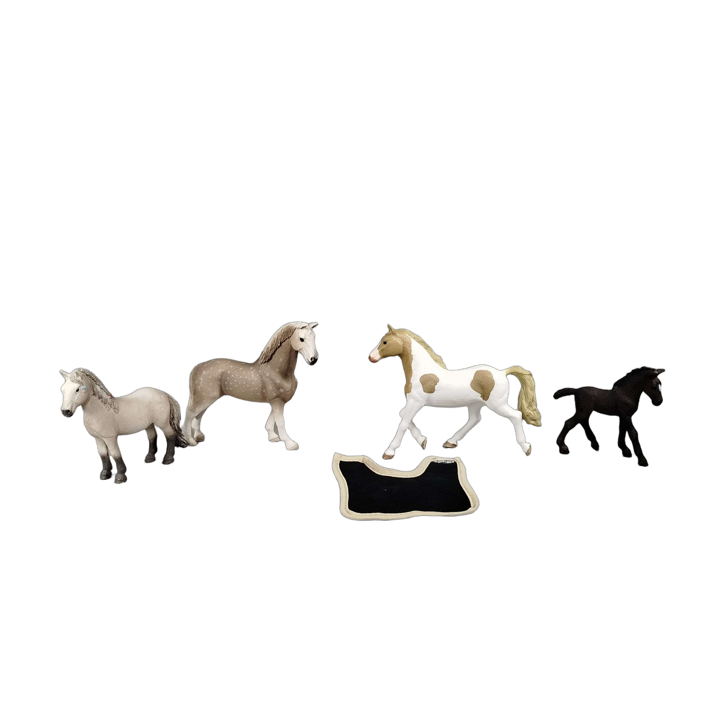 Schleich Bundle 4x Pferde Figuren mit Satteldecke