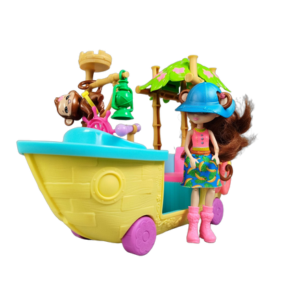 Mattel Enchantimals Dschungelboot GFN58 mit Puppe & Äffchen