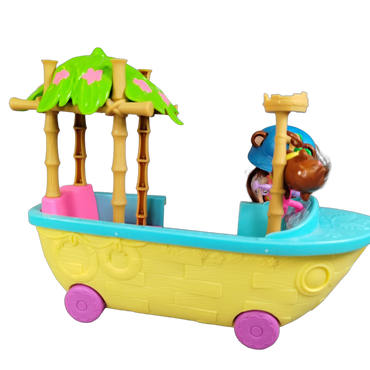 Mattel Enchantimals Dschungelboot GFN58 mit Puppe & Äffchen