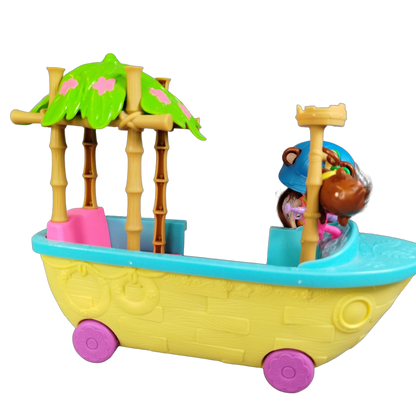 Mattel Enchantimals Dschungelboot GFN58 mit Puppe & Äffchen