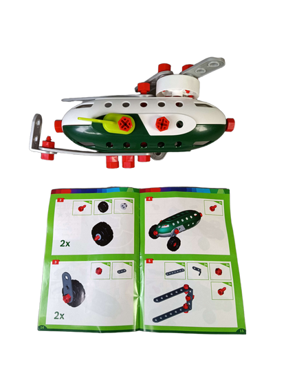 Bundle Set von 2 Bausatz Flugzeug 8790 & Holzbaukasten Radlader