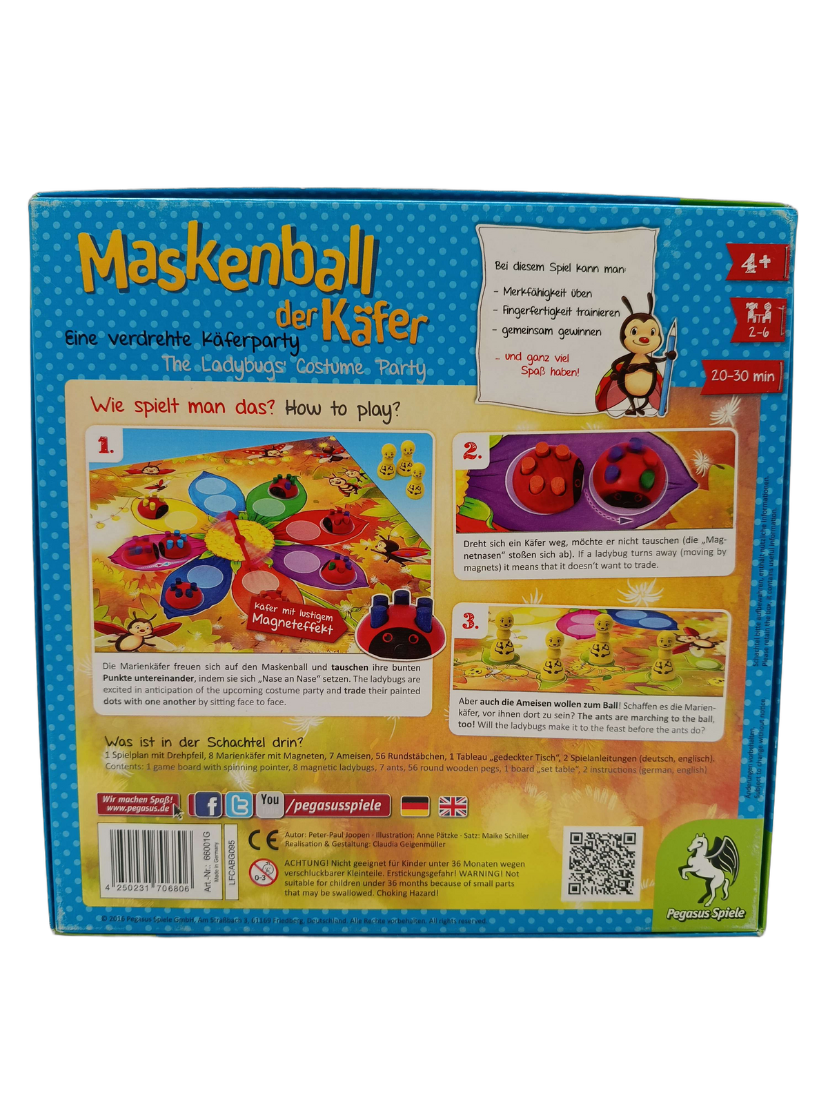 Pegasus Spiele Maskenball der Käfer 18010G Kinderspiel & Brettspiel