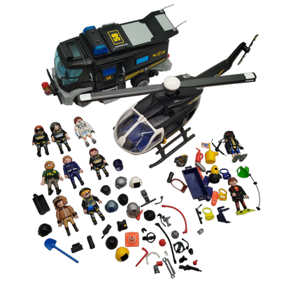 Playmobil Bundle City Action 9360 großes Set Truck Motorrad & Figuren