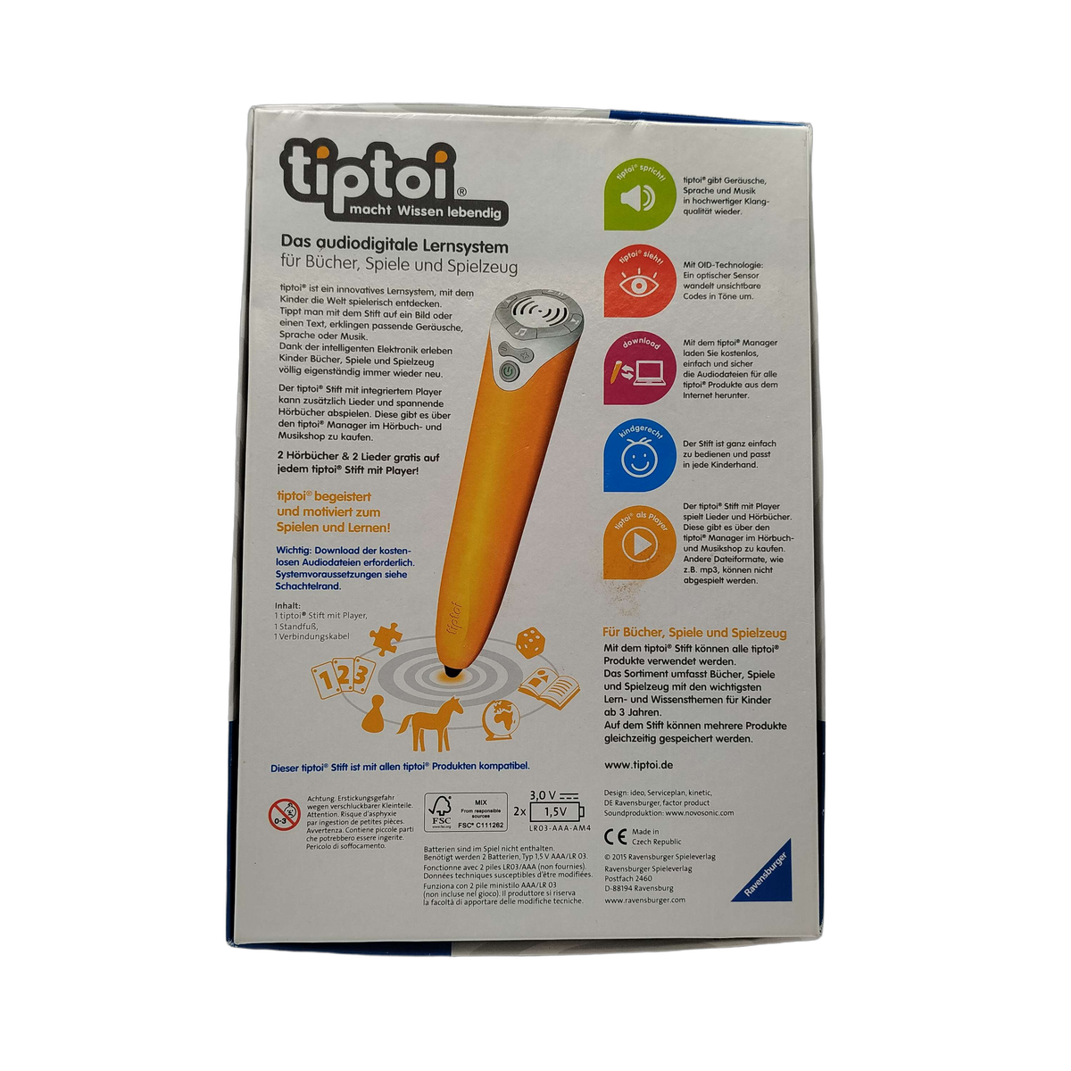 Ravensburger tiptoi Stift mit Player Lernstift mit Zubehör