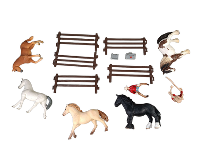 Schleich Tiere Bundle Cowboy Set Pferde, Zaun & Zubehör