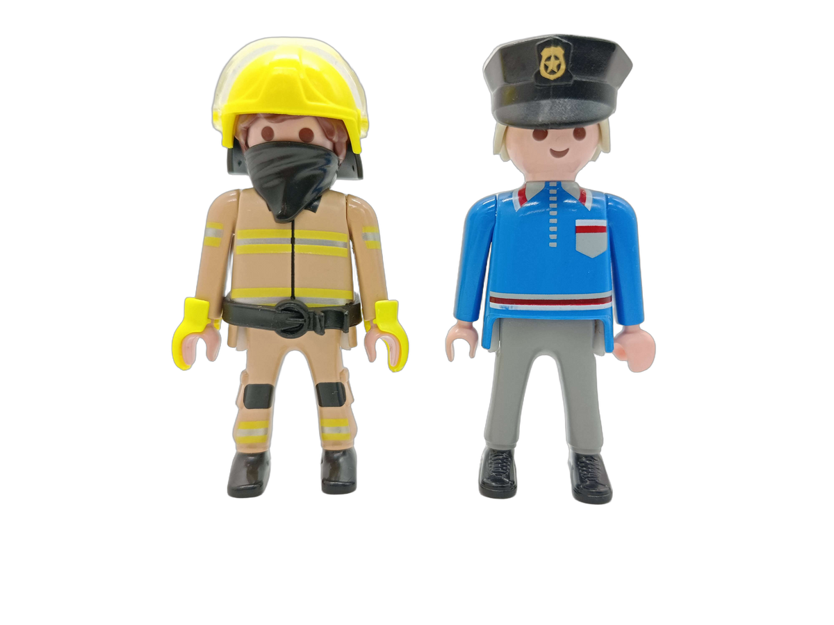 Playmobil Bundle Feuerwehr Set von 17 Figuren & Zubehör Fahrrad