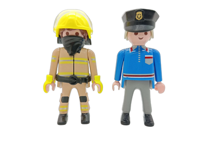 Playmobil Bundle Feuerwehr Set von 17 Figuren & Zubehör Fahrrad
