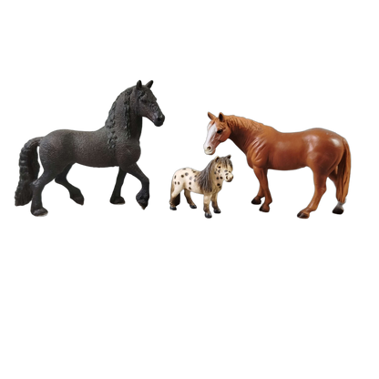 Schleich Tiere Bundle Pferde Palomino Foal & Friesian Horse Figuren