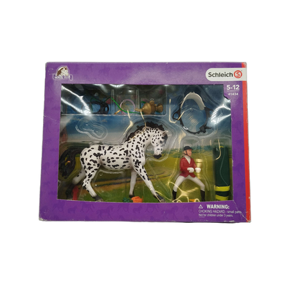 Schleich 41434 Reitturnier Set mit Knabstrupper Stute