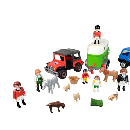 Playmobil Bundle Jeep & Anhänger Figuren Tiere