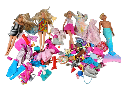 Mattel Bundle Barbie Set Modepuppen, Meerjungmann & Zubehör