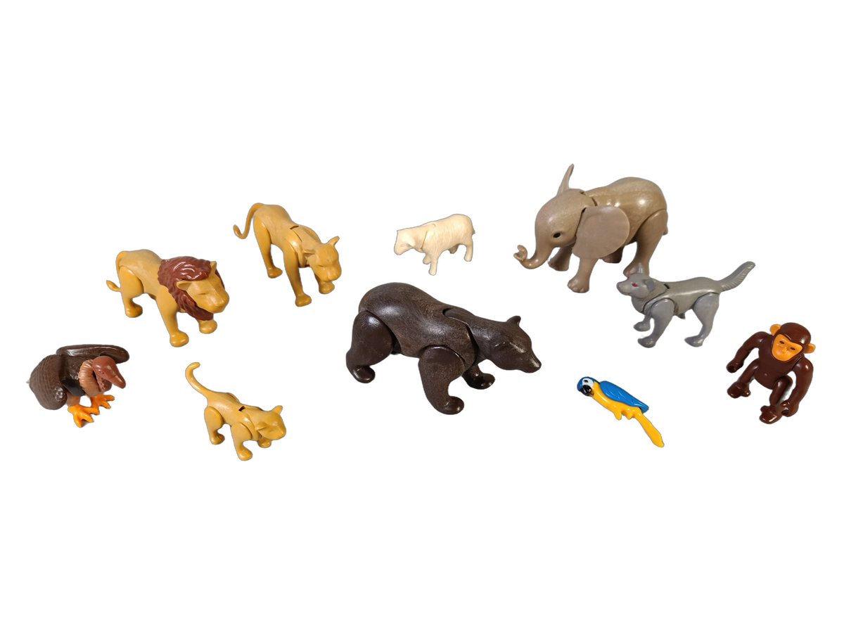 Playmobil Bundle Tiere Set von 9 Tierfiguren Elefant Löwe Affe