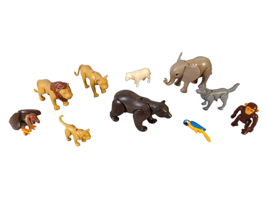 Playmobil Bundle Tiere Set von 9 Tierfiguren Elefant Löwe Affe