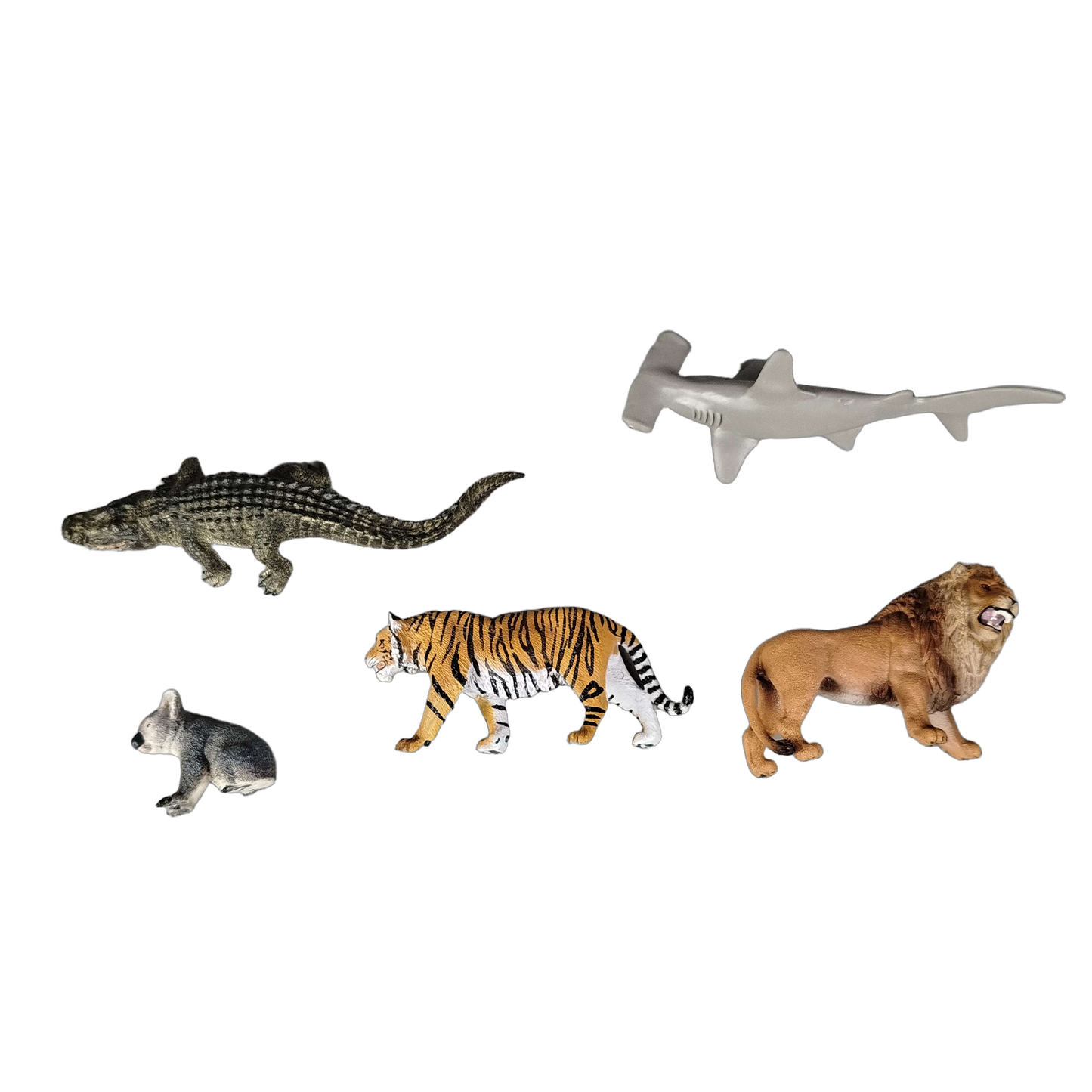 Schleich Tiere Bundle 5 Teile Tiger Löwe Koala Hai Krokodil