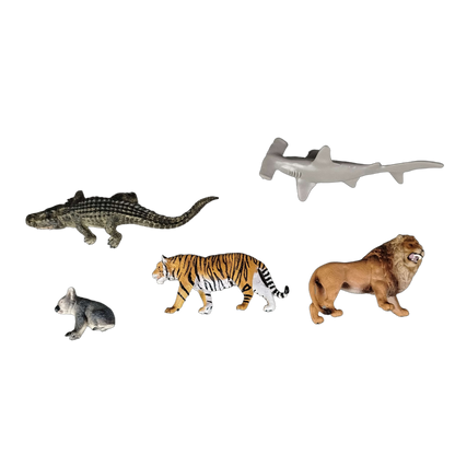 Schleich Tiere Bundle 5 Teile Tiger Löwe Koala Hai Krokodil