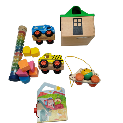 HABA Bundle Set von 5 Holzspielzeug Ziehigel & Sortierhaus