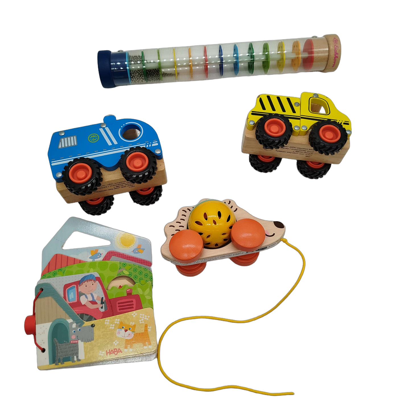 HABA Bundle Set von 5 Holzspielzeug Ziehigel & Sortierhaus