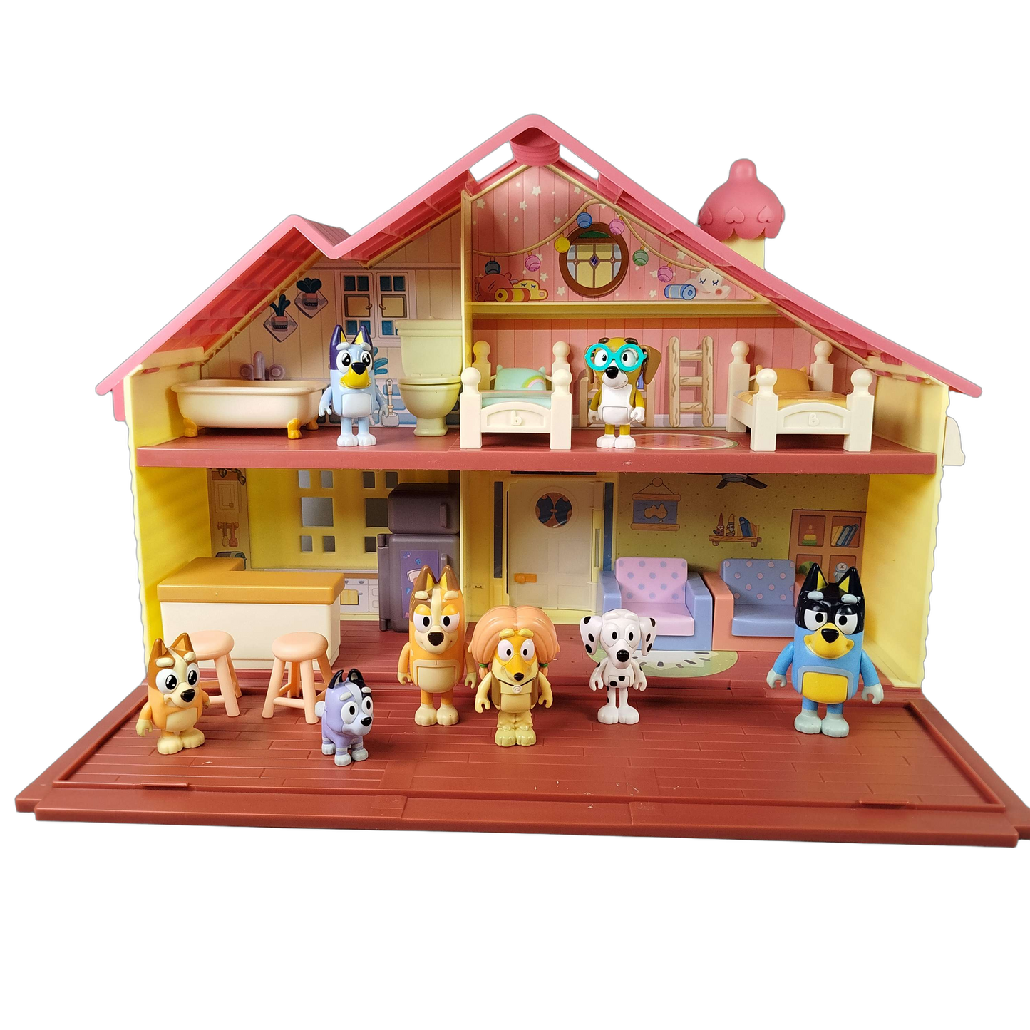 Moose Toys Bundle Bluey Familienhaus Puppenhaus, Figuren & Möbel