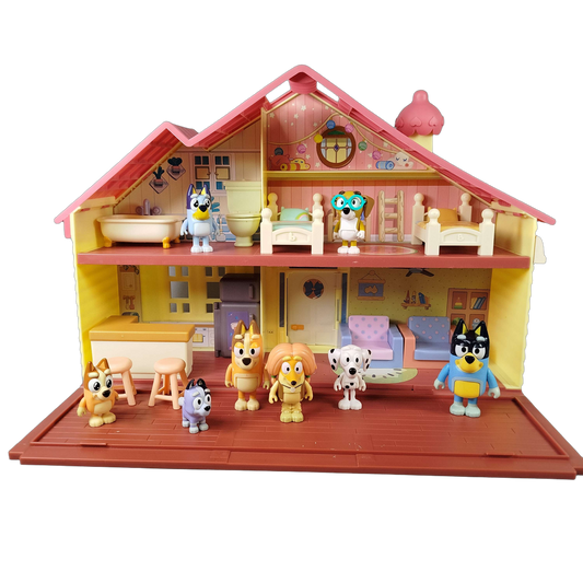 Moose Toys Bundle Bluey Familienhaus Puppenhaus, Figuren & Möbel