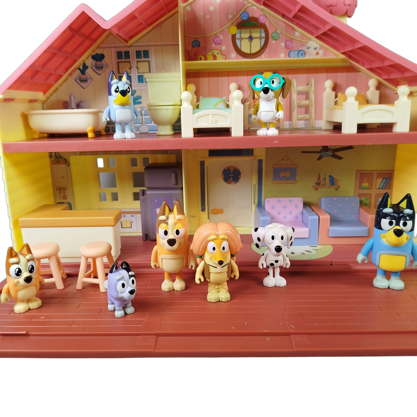 Moose Toys Bundle Bluey Familienhaus Puppenhaus, Figuren & Möbel