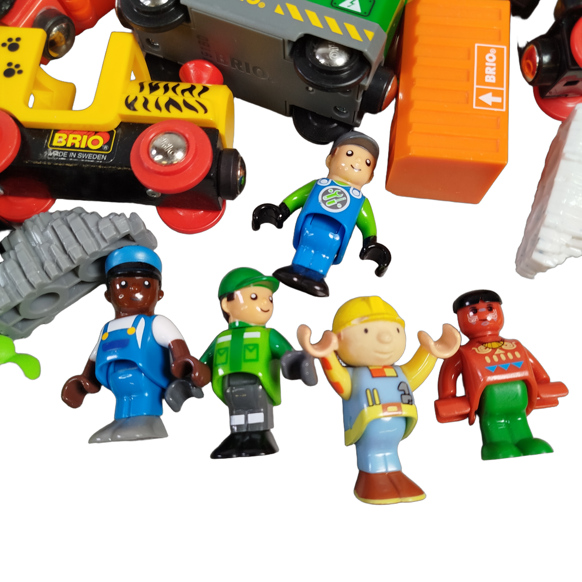 BRIO Bundle Holzeisenbahn großes Set Kran Lok Wagen & Schienen