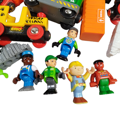 BRIO Bundle Holzeisenbahn großes Set Kran Lok Wagen & Schienen