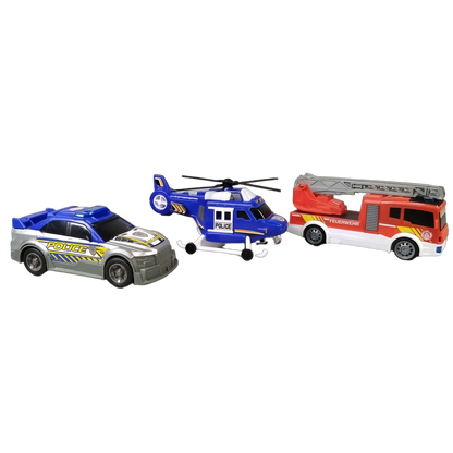 Dickie Toys Bundle Polizei & Feuerwehr 3x Autos
