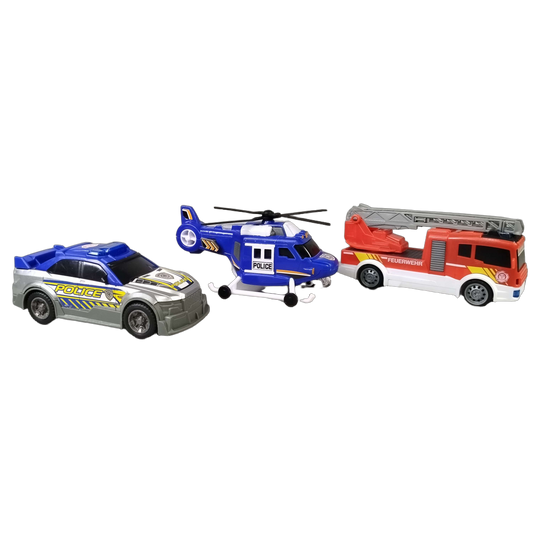 Dickie Toys Bundle Polizei & Feuerwehr 3x Autos