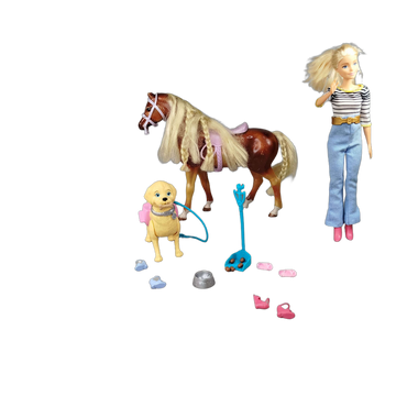 Mattel Bundle Barbie Set von 5 Puppen & Hund