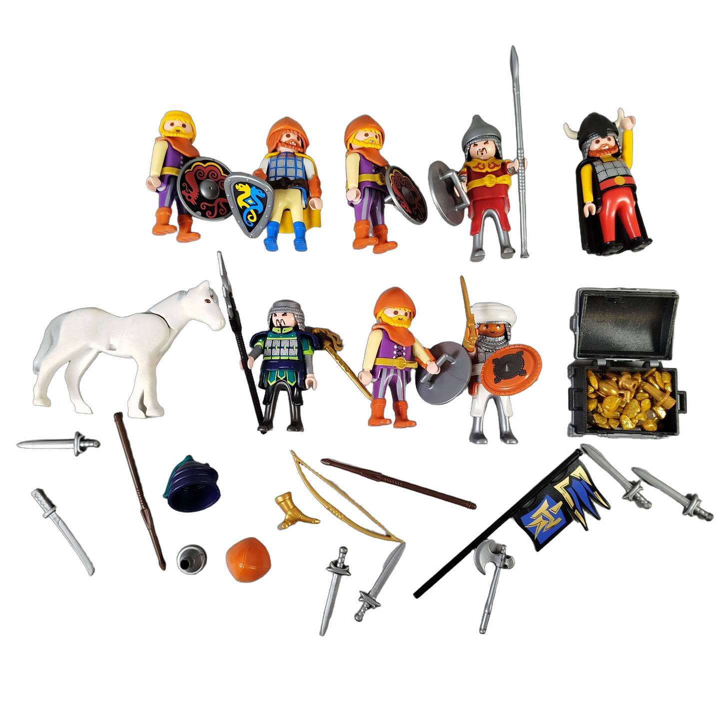 Playmobil Bundle Ritter & Wikinger Set von 9 Figuren & Pferd