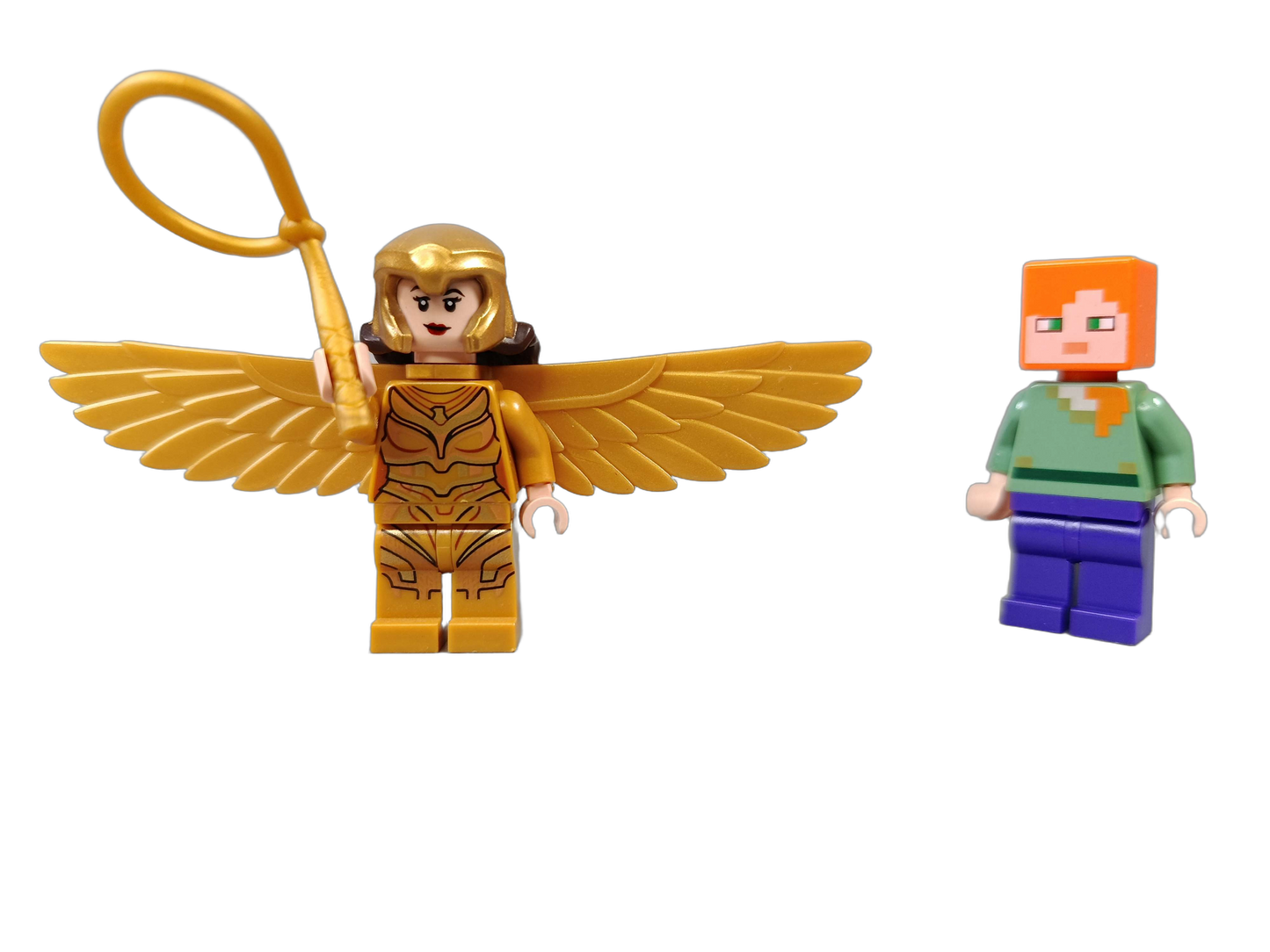 LEGO Bundle Wonder Woman sh634 & Minecraft Alex Set von 2 Minifiguren
