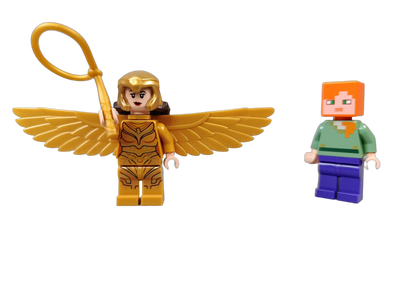 LEGO Bundle Wonder Woman sh634 & Minecraft Alex Set von 2 Minifiguren