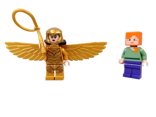 LEGO Bundle Wonder Woman sh634 & Minecraft Alex Set von 2 Minifiguren