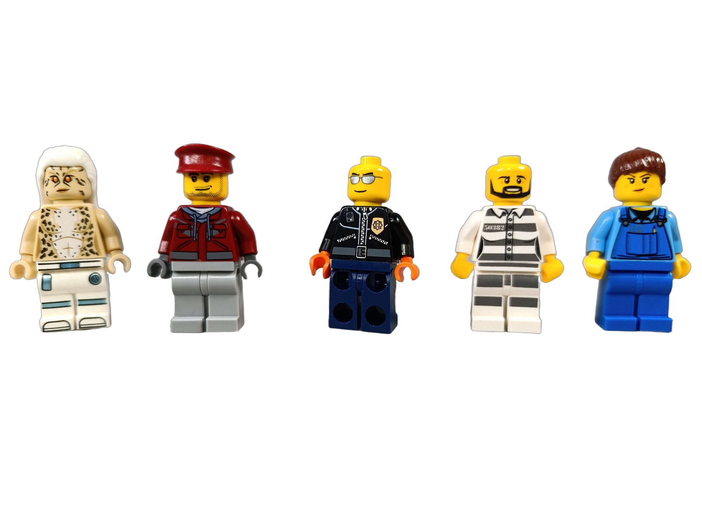 LEGO Bundle Minifiguren 5x Polizei, Gefangener, Höhlenmensch
