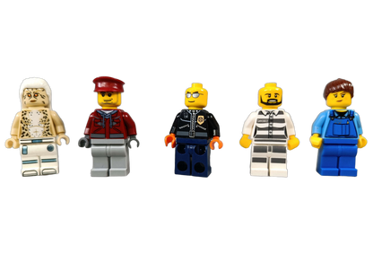 LEGO Bundle Minifiguren 5x Polizei, Gefangener, Höhlenmensch