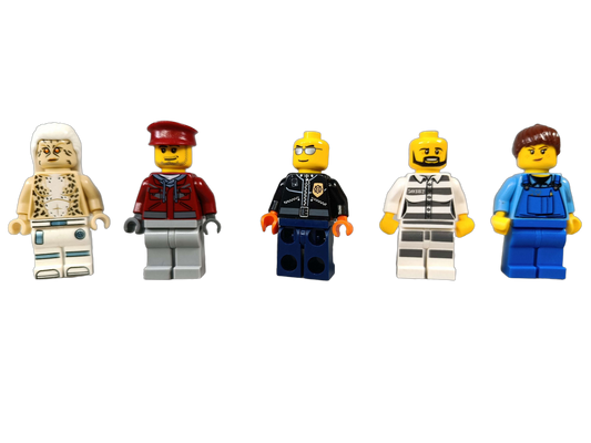LEGO Bundle Minifiguren 5x Polizei, Gefangener, Höhlenmensch