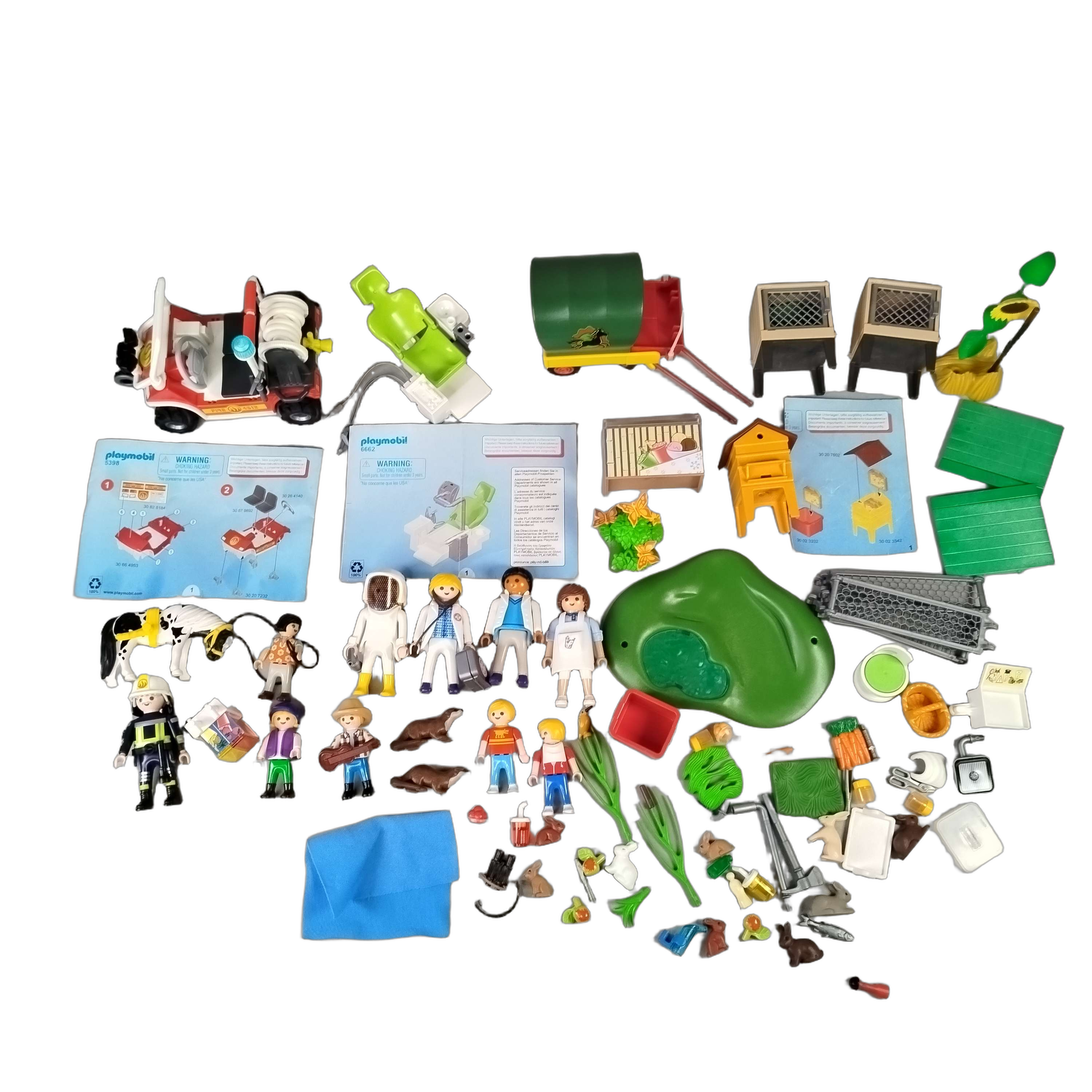 Playmobil Bundle Feuerwehr 6818 6662 5398 6948 Set von 7 Figuren