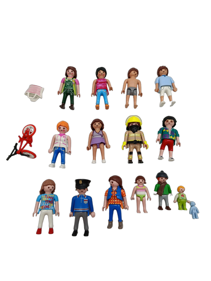 Playmobil Bundle Feuerwehr Set von 17 Figuren & Zubehör Fahrrad