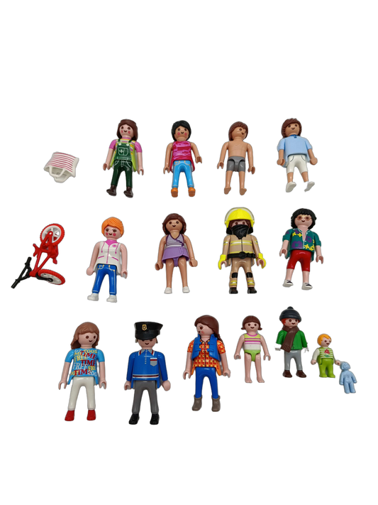 Playmobil Bundle Feuerwehr Set von 17 Figuren & Zubehör Fahrrad